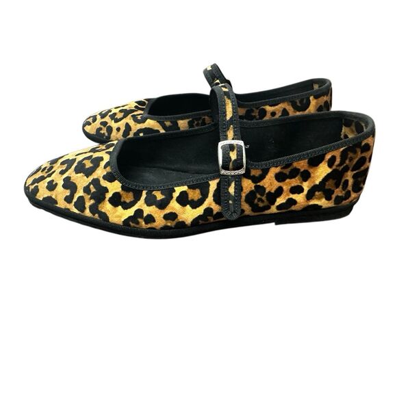 Drogheria Crivellini Square Toe Mary Jane flats in a leopard print EU 40, US 9.5 - Picture 1 of 10